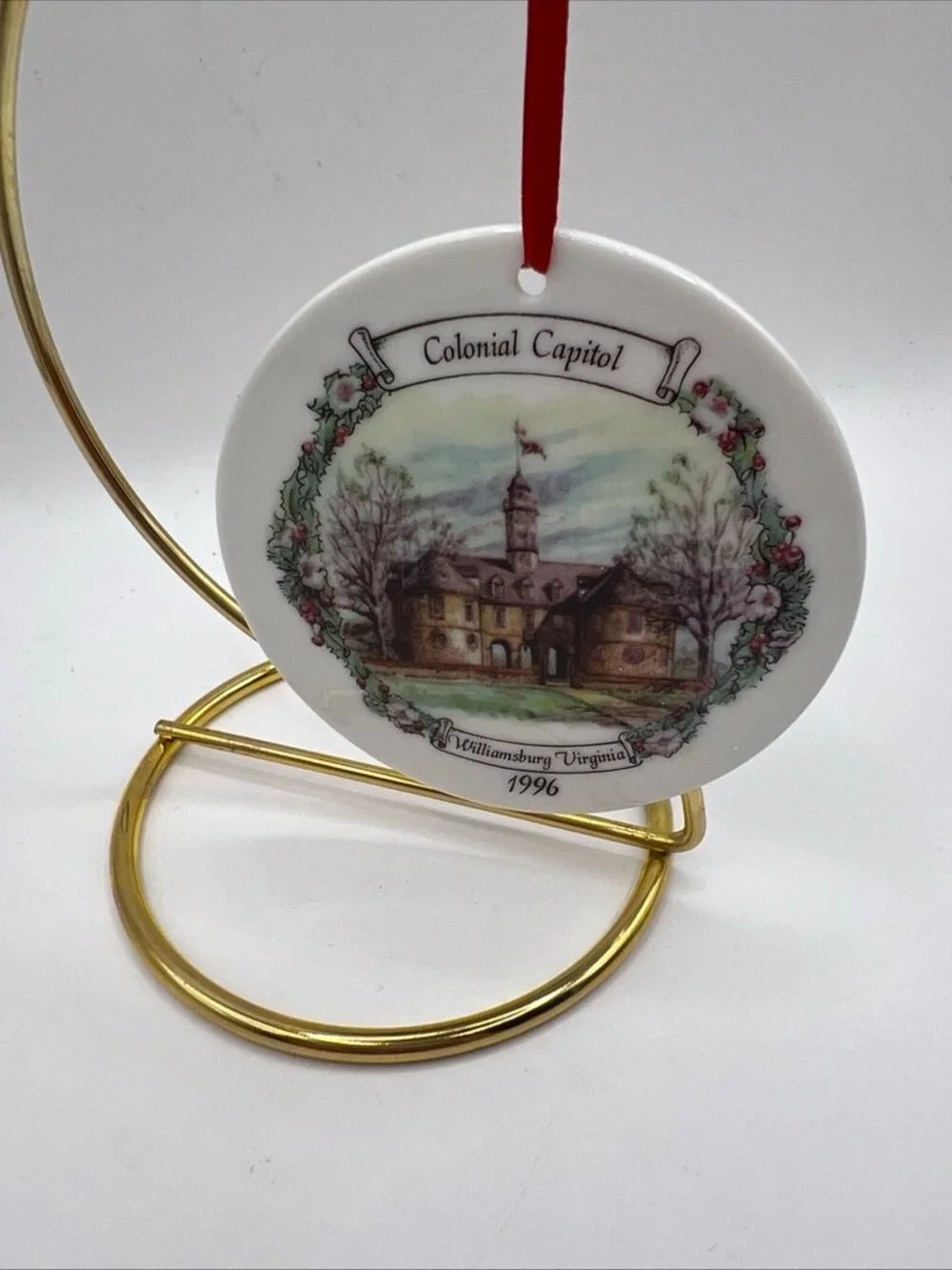 Barlow Custom Williamsburg Virginia Ornament Capitol 1996 Porcelain Hand Crafted
